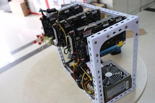 Technician repairing a high-performance mining rig under bright LED lighting